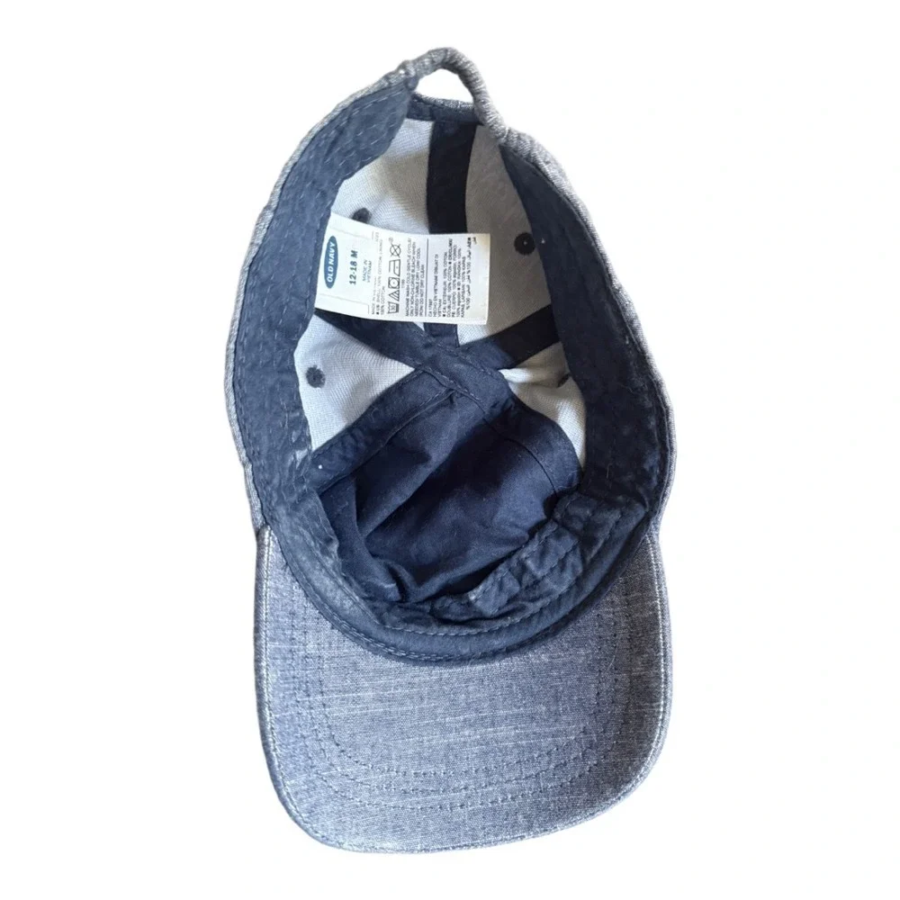 Old Navy Kids Baby Hat 12-18 Months Baseball Cap Blue Denim Unisex